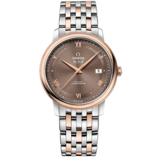 DE VILLE PRESTIGE 39 MM STAINLESS STEEL - RED GOLD WITH BROWN DIAL