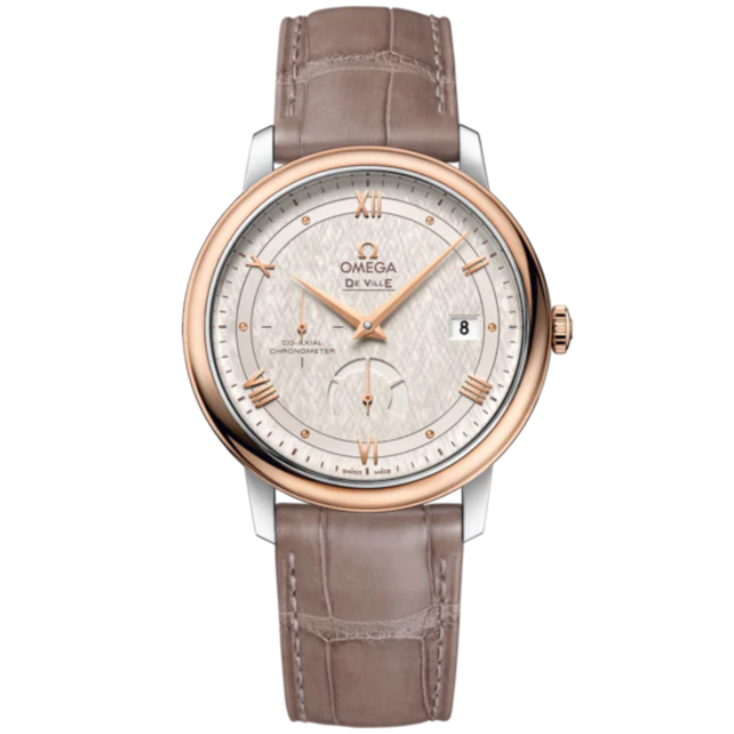 DE VILLE PRESTIGE 39 MM STAINLESS STEEL - RED GOLD WITH SILVER DIAL