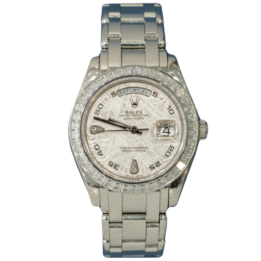 Rolex Day-date Ref. 118596TBR Platinum Masterpiece Meteorite Diamond Dial Baguette Bezel