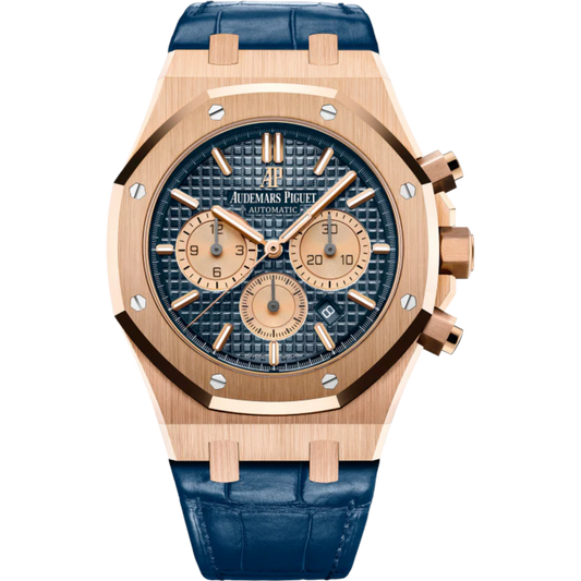 Audemars Piguet Royal Oak Ref. 26331OR.OO.D315CR.01 41MM Blue Alligator Strap Rose Gold Case Blue Dial