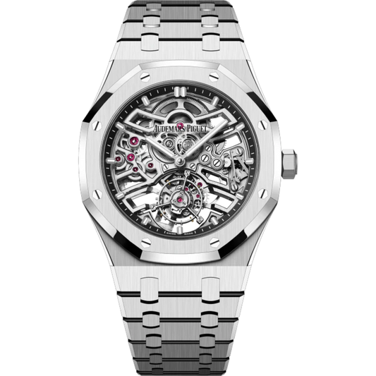 Royal Oak Selfwinding Flying Tourbillon Openworked 50th Anniversary 41MM Stainless Steel Bracelet Rhodium-Toned Openworked Dial Stainless Steel Case