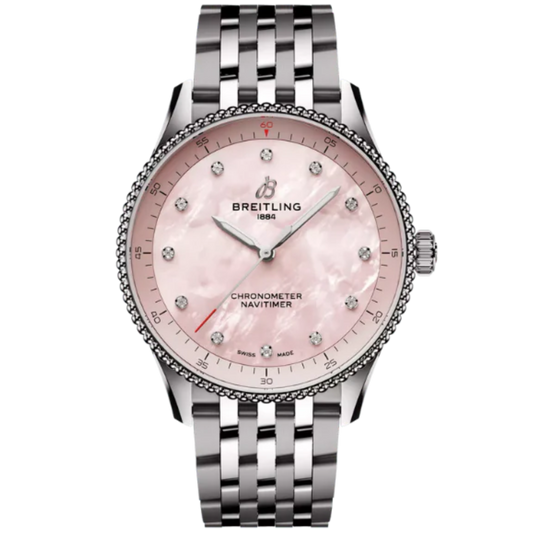 NAVITIMER 32 MM STAINLESS STEEL WITH PINK MOTHER OF PEARL DIAL