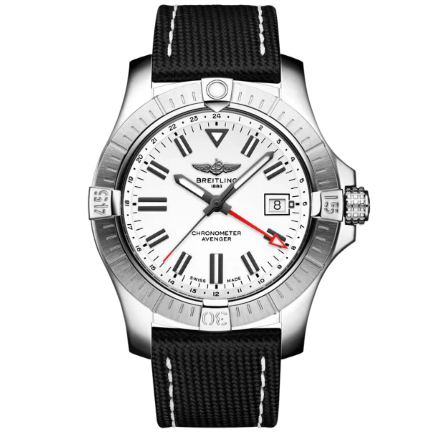 AVENGER AUTOMATIC 43 MM STAINLESS STEEL AND WHITE DIAL