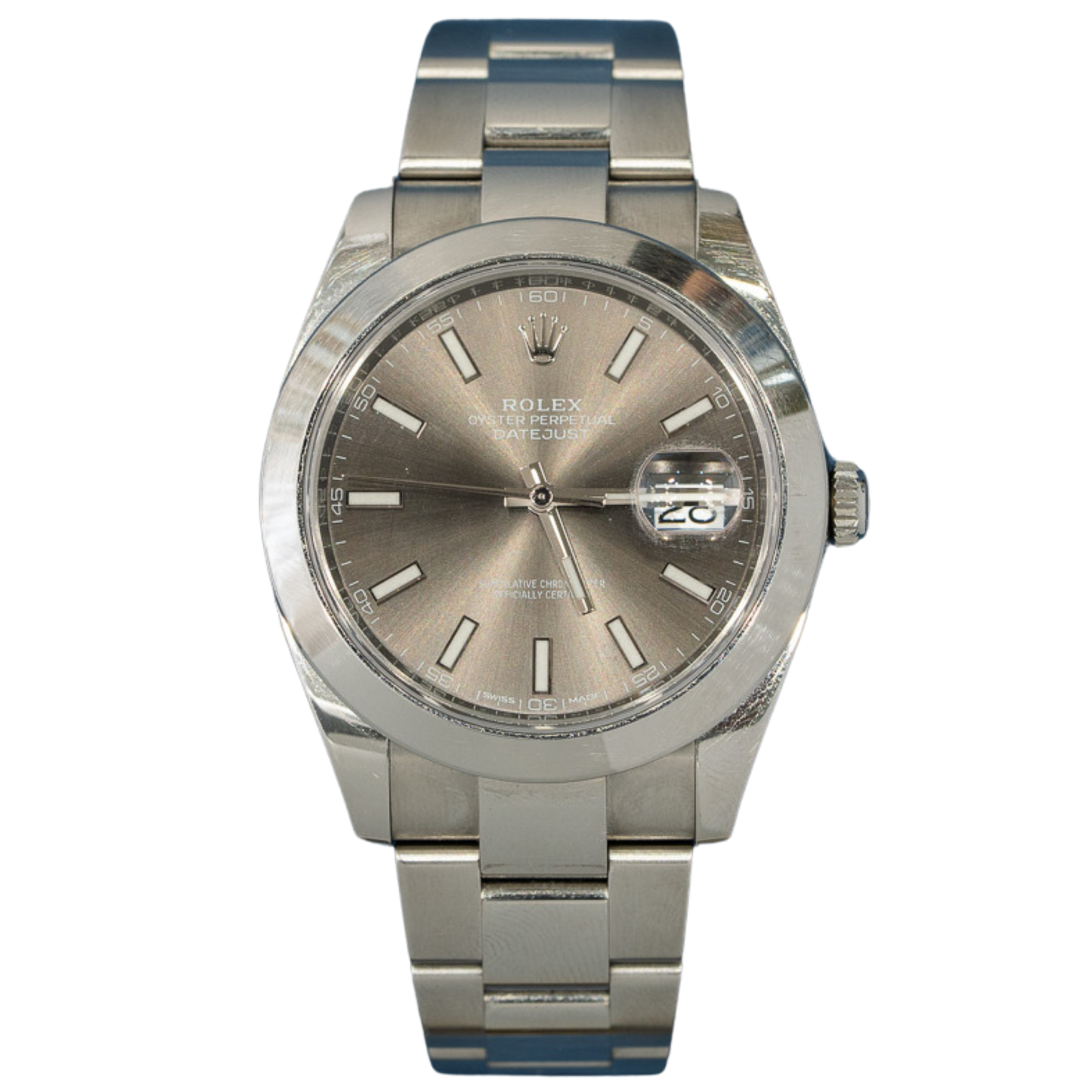 Rolex Datejust Ref. 126300 41MM Stainless Steel Rhodium Dial/Smooth Bezel/Oyster Bracelet