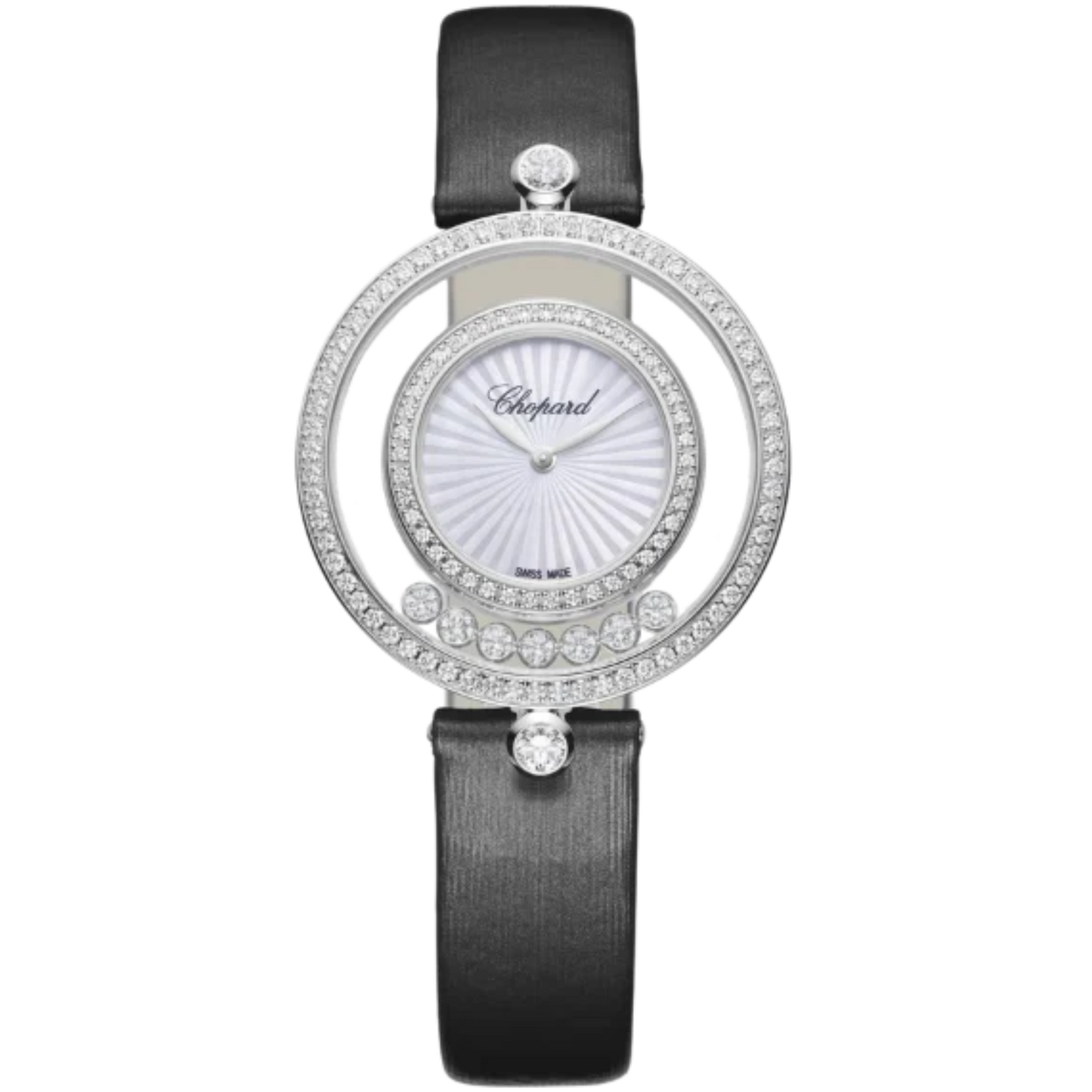 HAPPY DIAMONDS ICONS 32 MM ETHICAL WHITE GOLD WITH MOTHER OF PEARL DIAL