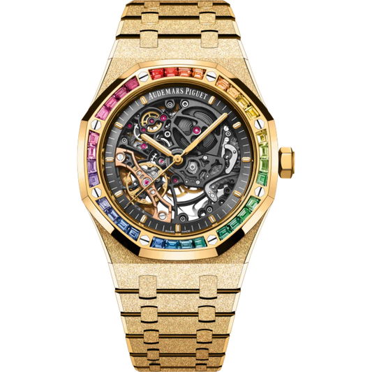 Audemars Piguet Royal Oak Ref. 15412BA.YG.1224BA.01 Frosted Gold Double Balance Wheel 41MM Yellow Gold Openworked Dial