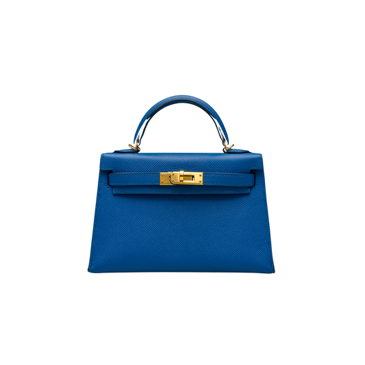 Hermes Birkin K20 Mini Kelly Bleu Royal Epsom with Gold Hardware