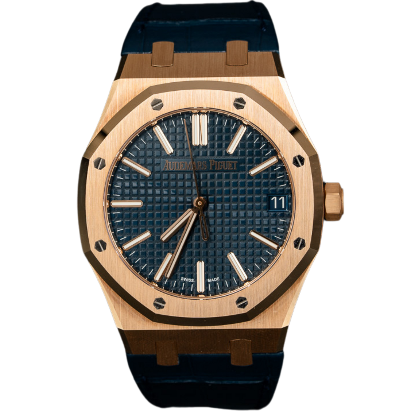 Audemars Piguet Royal Oak Ref. 15510OR.OO.1320OR.03 41MM Rose Gold Blue Dial (Converted to Leather)