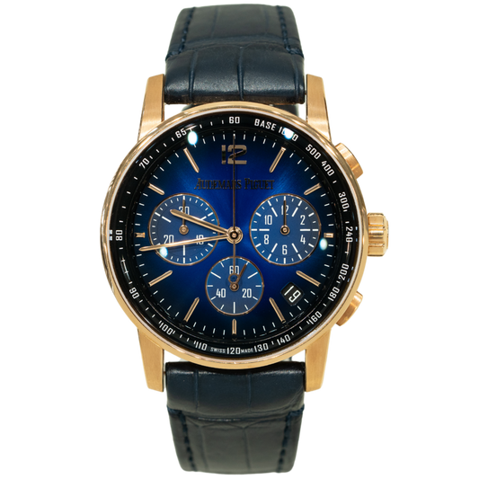 Audemars Piguet Code 11:59 Ref. 26393OR.OO.A028CR.01 Rose Gold Blue Dial Chronograph