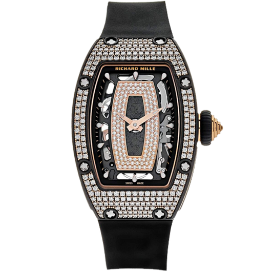 RM07 Full Diamond Pave Carbon Case Diamond Bezel