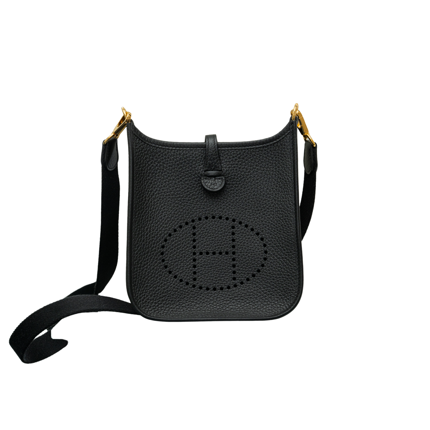 Hermes Evelyne 16 Handbag Amazon Clemence Bull Calfskin/Wooly Webb AV Noir