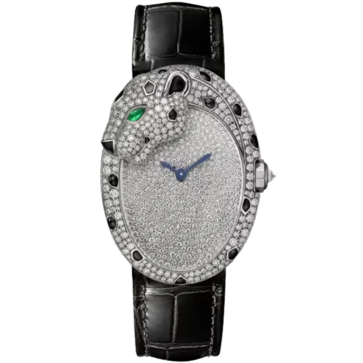 PANTHERE LOVE RHODIUMIZED WHITE GOLD WITH DIAMOND SET SHAGREEN AND DIAL