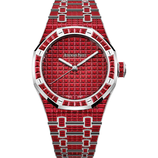Royal Oak Selfwinding Ruby 41MM 18-Carat White Gold Bracelet Set With Baguette-Cut Rubies 18-Carat White Gold Dial 18-Carat White Gold Case