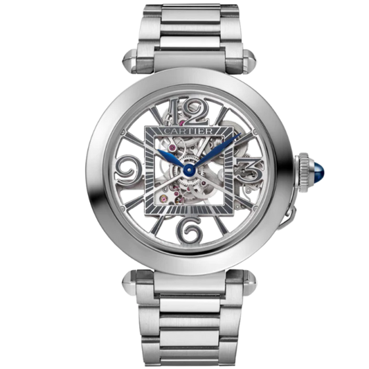 Cartier Pasha De Cartier SKELETON Stainless Steel on Bracelet Comes with Leather Strap