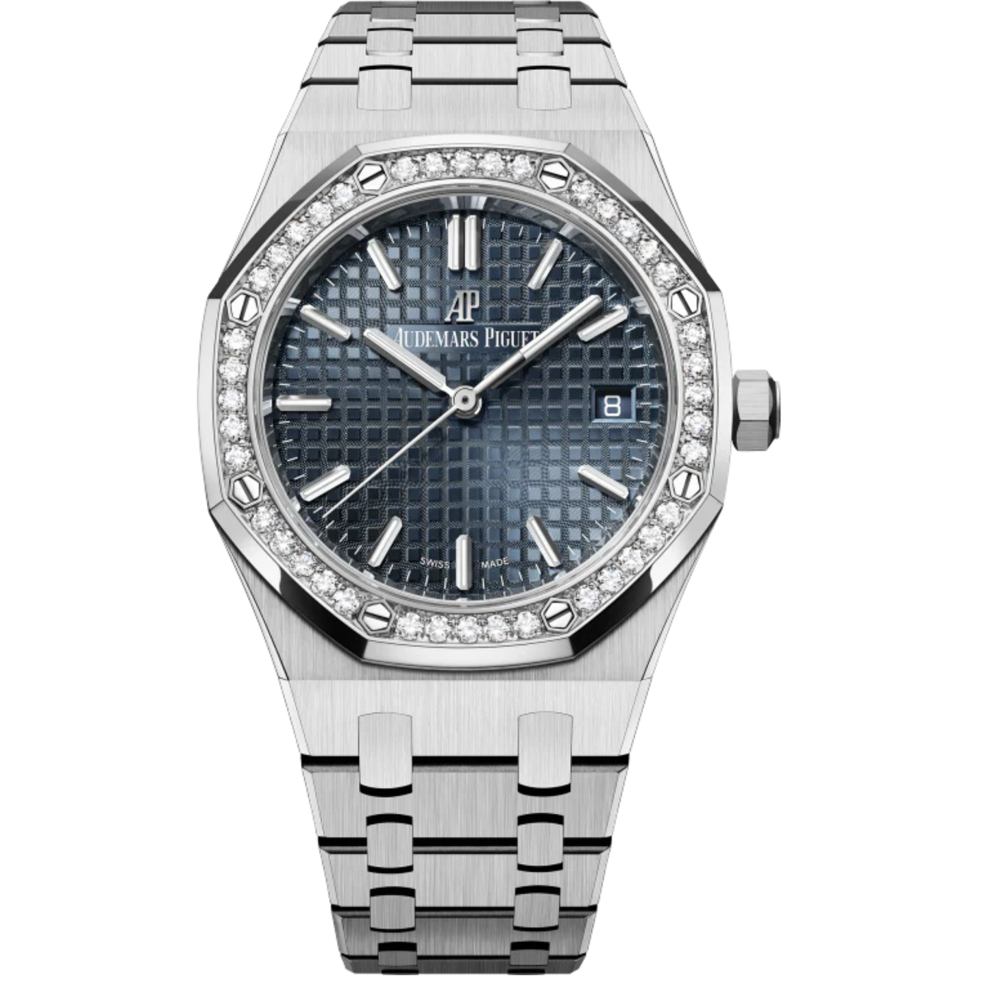 Royal Oak Selfwinding 34MM Stainless Steel Braceletblue-Grey Dial With Grande Tapisserie Pattern Stainless Steel Case