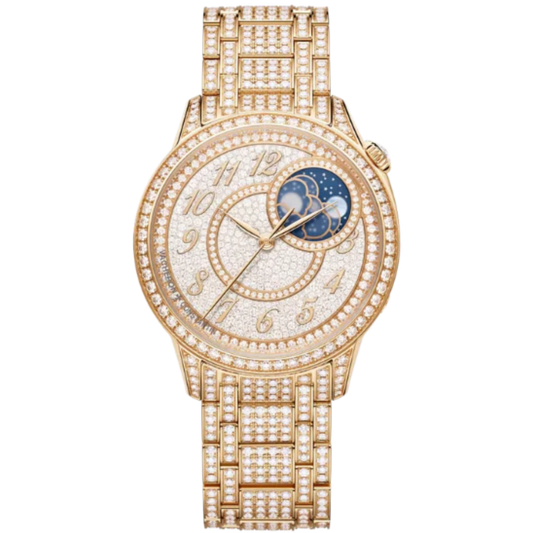 EGERIE MOON PHASE JEWELLERY 37 MM 18K ROSE GOLD WITH WHITE GOLD DIAL
