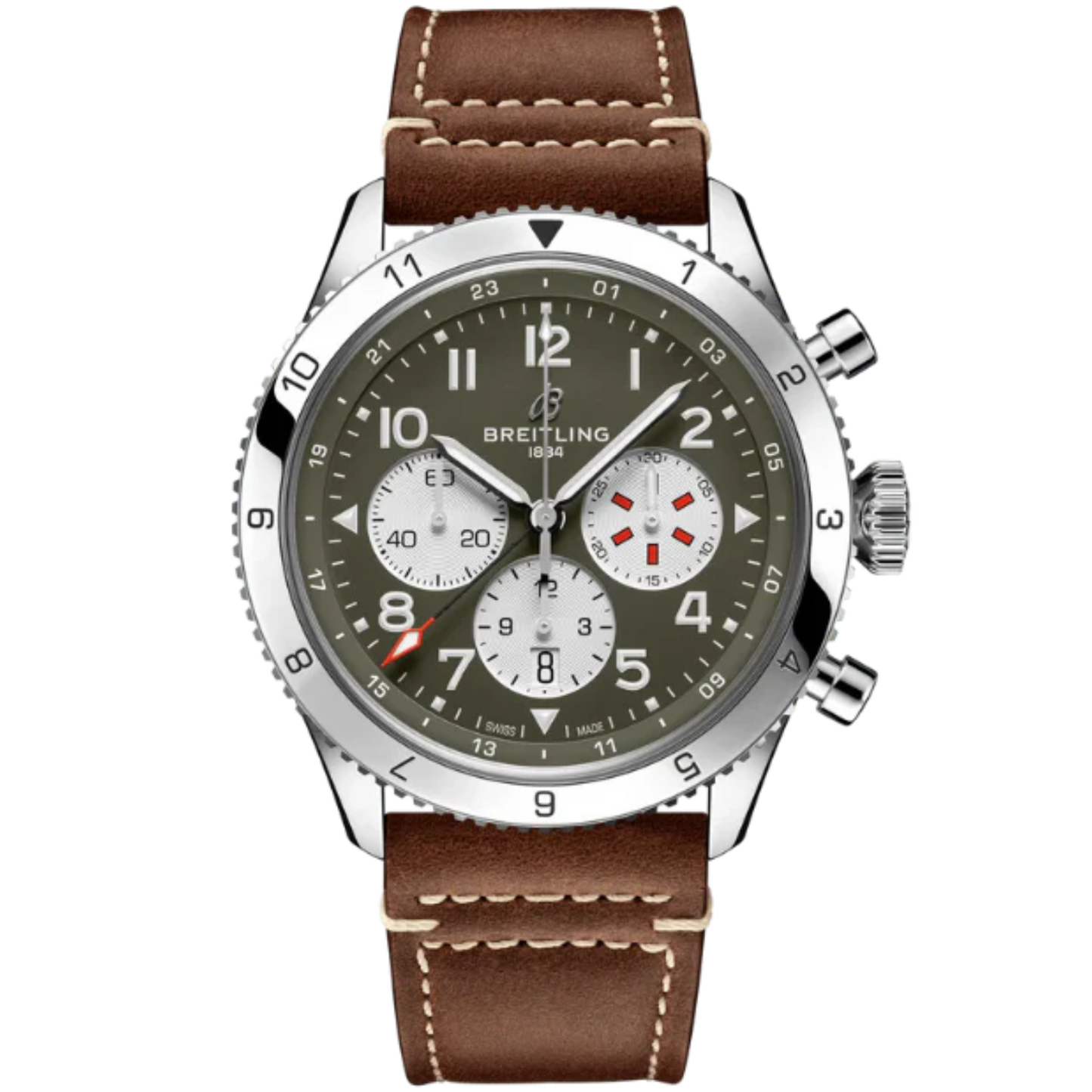 SUPER AVI B04 CHRONOGRAPH GMT CURTISS WARHAWK 46 MM STAINLESS STEEL WITH GREEN DIAL