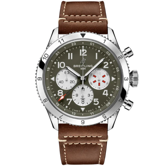 SUPER AVI B04 CHRONOGRAPH GMT CURTISS WARHAWK 46 MM STAINLESS STEEL WITH GREEN DIAL