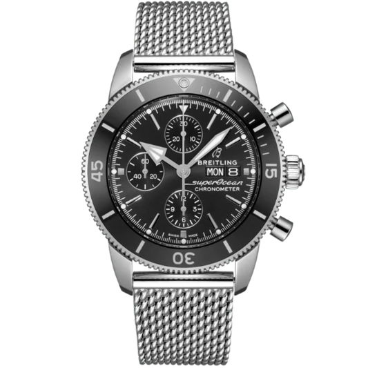 SUPEROCEAN HERITAGE CHRONOGRAPH 44 MM STAINLESS STEEL WITH BLACK DIAL