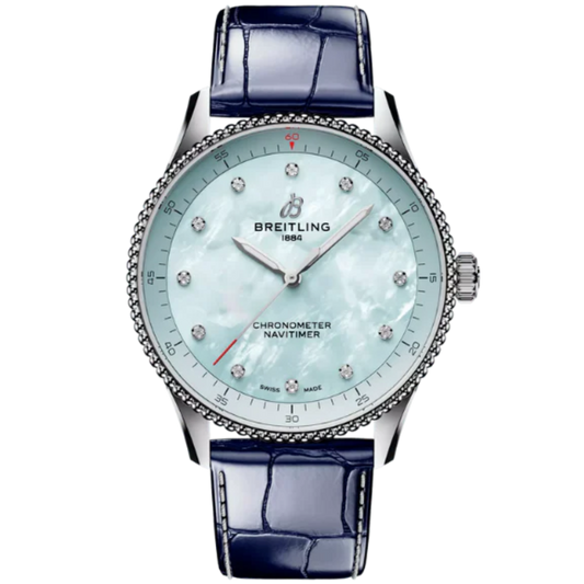 NAVITIMER 32 MM STAINLESS STEEL WITH BLUE MOTHER OF PEARL DIAL