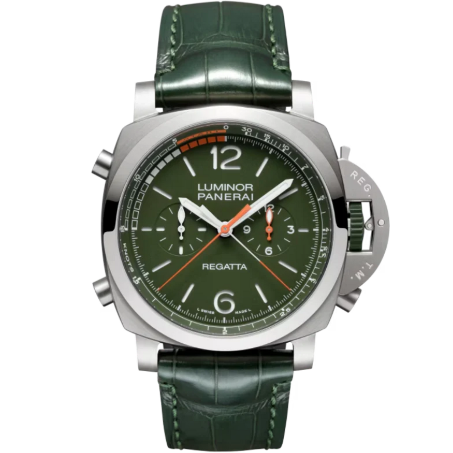 LUMINOR REGATTA CHRONO FLYBACK PAM01299 47 MM TITANIUM WITH GREEN DIAL