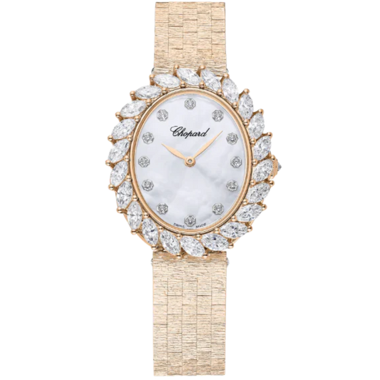 L'HEURE DU DIAMANT 35 MM ETHICAL ROSE GOLD WITH MOTHER OF PEARL DIAL