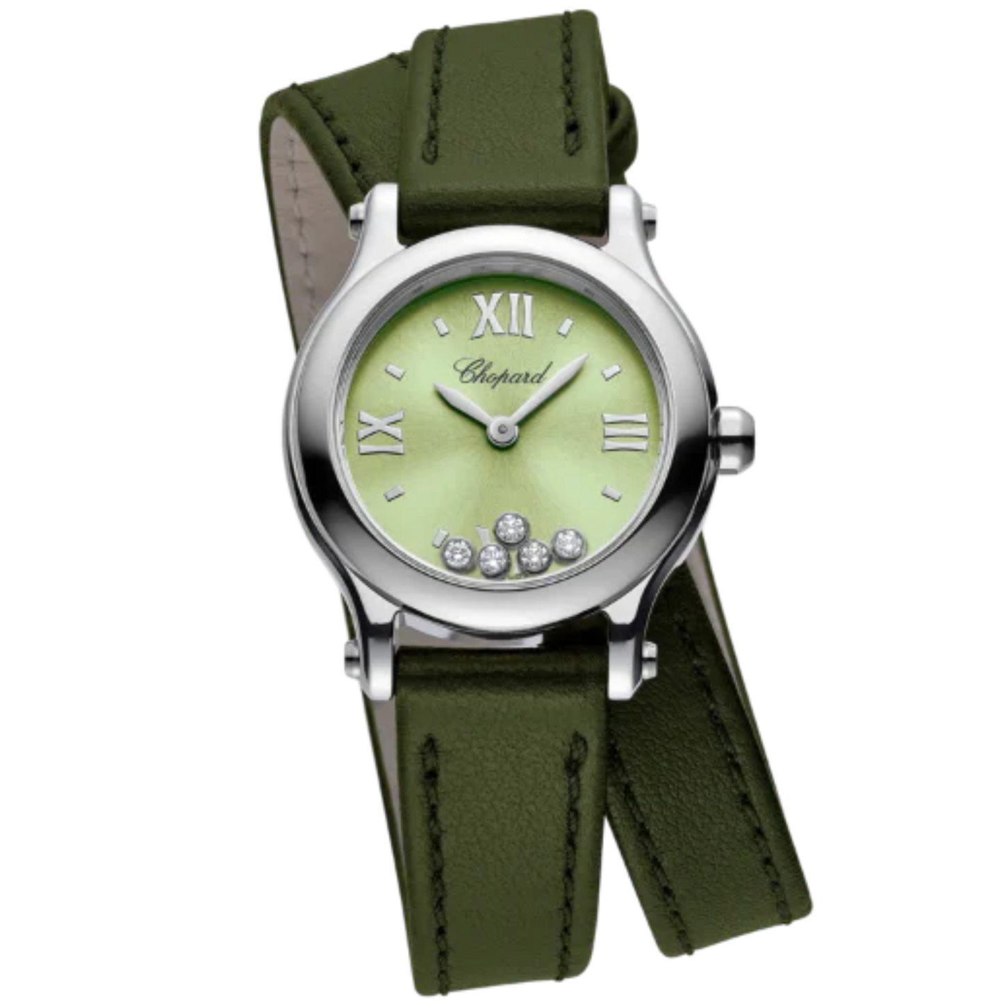 HAPPY SPORT 25 MM LUCENT STEEL™ WITH GREEN DIAL