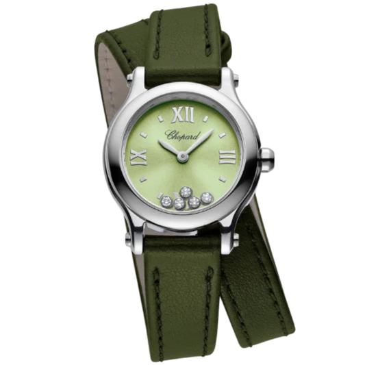 HAPPY SPORT 25 MM LUCENT STEEL™ WITH GREEN DIAL