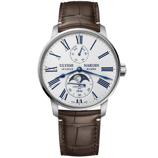 TORPILLEUR MOONPHASE 42 MM STAINLESS STEEL WITH WHITE DIAL