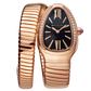Bvlgari 101815 Serpenti Rose Gold Black Dial Diamond Bezel Single Coil