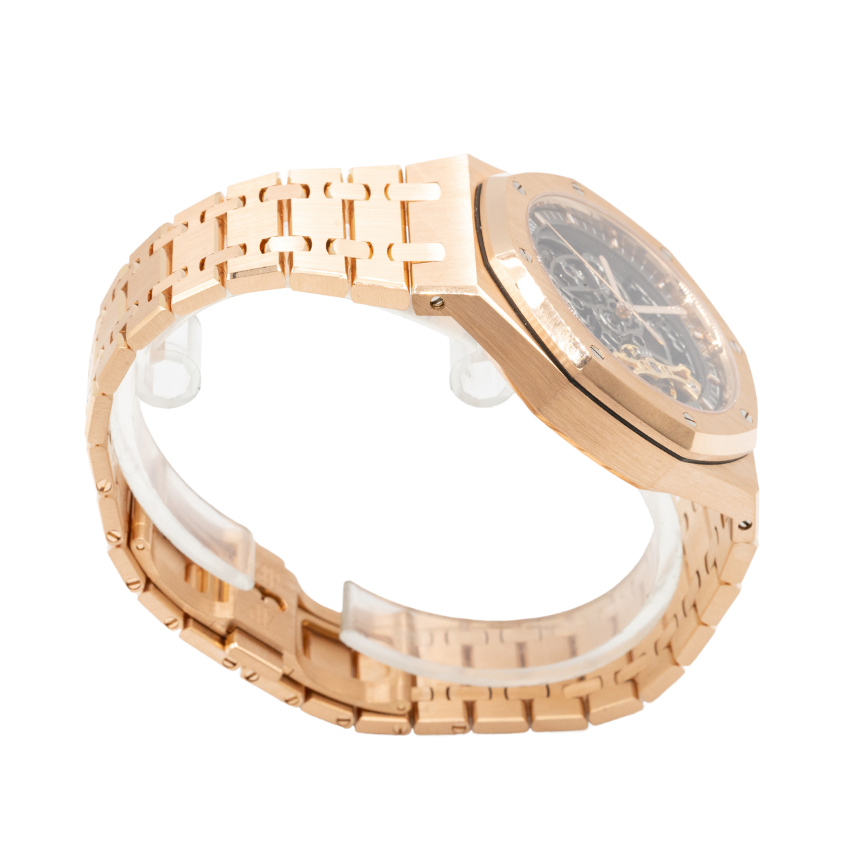 Royal Oak Double Balance Wheel Openworked 41MM 18-Carat Pink Gold Bracelet Slate Grey Openworked Dial 18-Carat Pink Gold Case