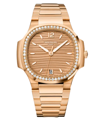 Patek Philippe Nautilus Ref. 7118/1200R Full Rose Gold Champagne Dial with Diamond Bezel