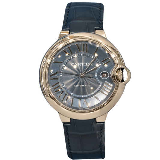 Cartier WSBB0027 42mm Balon Bleu De Cartier Blue Dial on Blue Leather Strap
