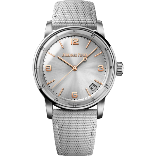 Code 11.59 by Audemars Piguet 41mm Grey Rubber-Coated Strap Grey Lacquered Dial White Gold Bezel