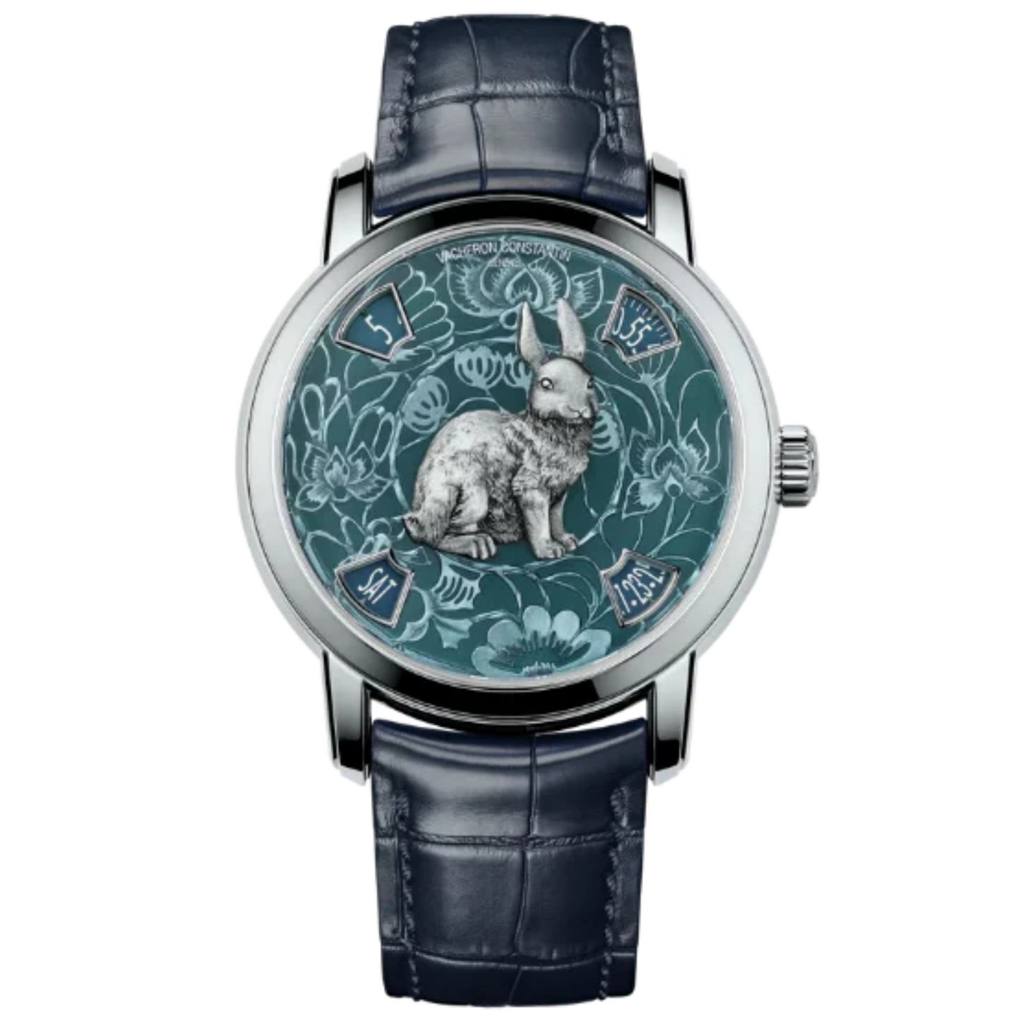 METIERS D'ART THE LEGEND OF THE CHINESE ZODIAC - YEAR OF THE RABBIT 40 MM PLATINUM 950 WITH 22K WHITE GOLD DIAL