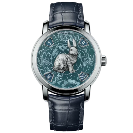 METIERS D'ART THE LEGEND OF THE CHINESE ZODIAC - YEAR OF THE RABBIT 40 MM PLATINUM 950 WITH 22K WHITE GOLD DIAL