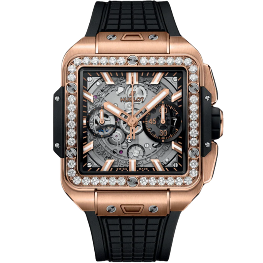 SQUARE BANG 42 MM UNICO KING GOLD DIAMONDS