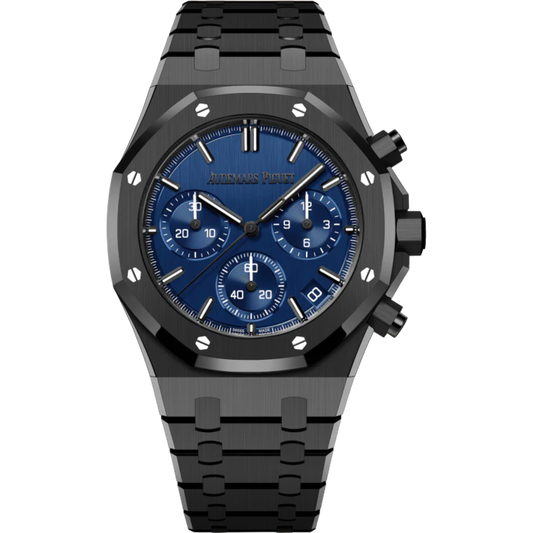 Royal Oak Selfwinding Chronograph One Drop Black Ceramic Bracelet Blue Dial With Vertical Satined-Finish Black Ceramic Case