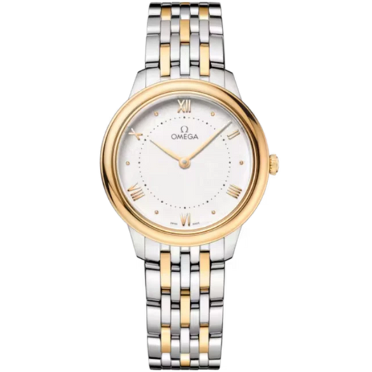 DE VILLE PRESTIGE 30 MM STAINLESS STEEL - YELLOW GOLD WITH SILVER DIAL