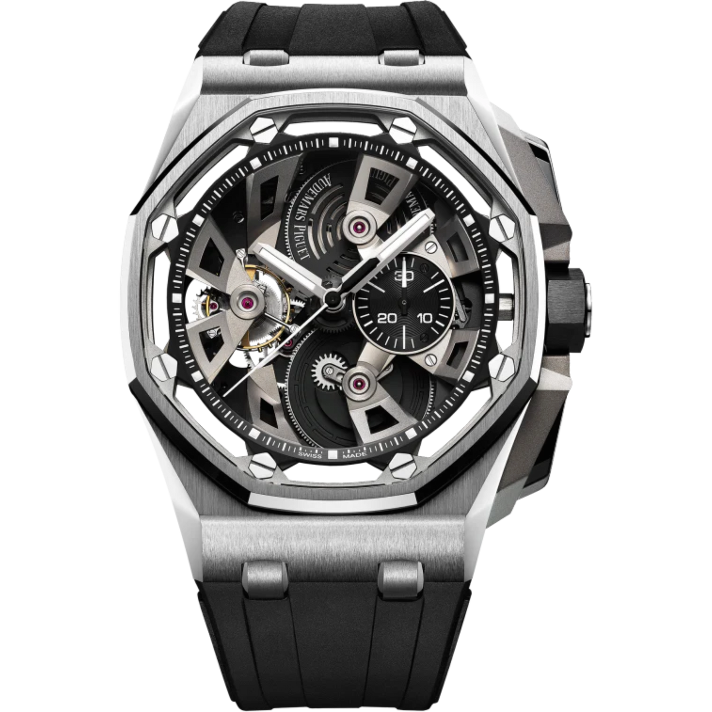 Royal Oak Offshore Tourbillon Chronograph 45MM Black Rubber Strap Black Dial Stainless Steel Case Stainless Steel Bezel
