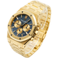 Royal Oak Selfwinding Chronograph 41MM 18-Carat Yellow Gold Bracelet Blue Dial With Grande Tapisserie Pattern 18-Carat Yellow Gold Case