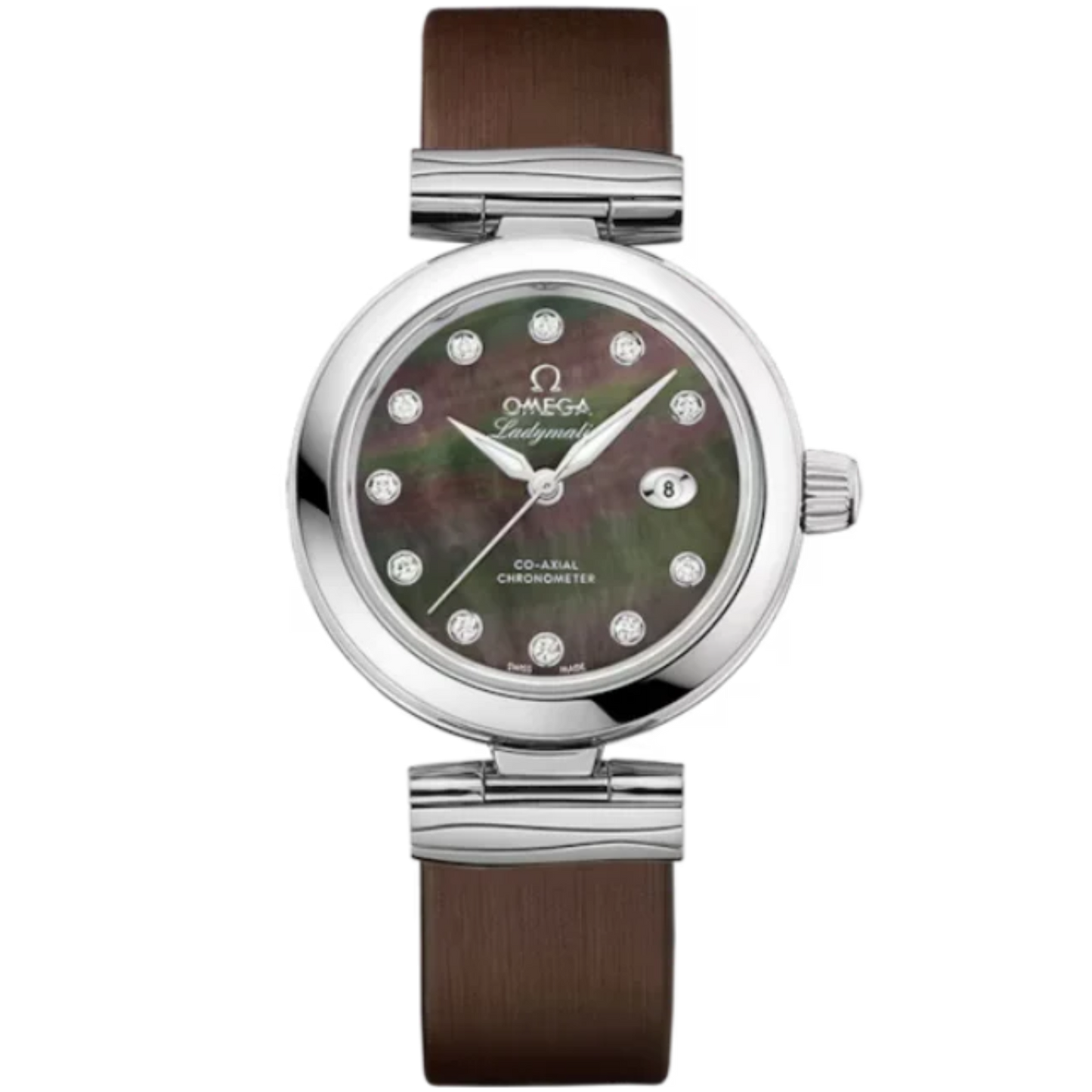 DE VILLE LADYMATIC 34 MM STAINLESS STEEL WITH BLACK MOTHER OF PEARL DIAL