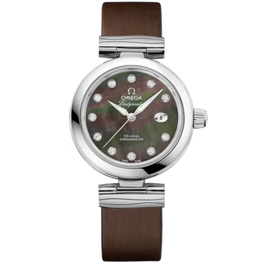 DE VILLE LADYMATIC 34 MM STAINLESS STEEL WITH BLACK MOTHER OF PEARL DIAL