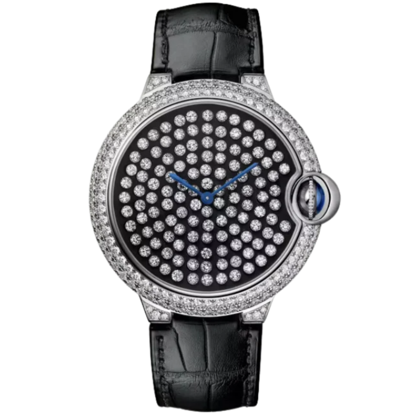 BALLON BLEU DE CARTIER SERTI VIBRANT 42 MM RHODIUMIZED WHITE GOLD WITH WHITE GOLD NAC-TREATED DIAL