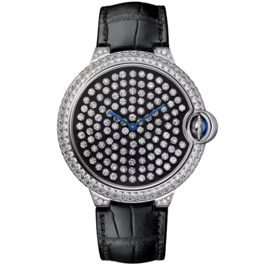 BALLON BLEU DE CARTIER SERTI VIBRANT 42 MM RHODIUMIZED WHITE GOLD WITH WHITE GOLD NAC-TREATED DIAL