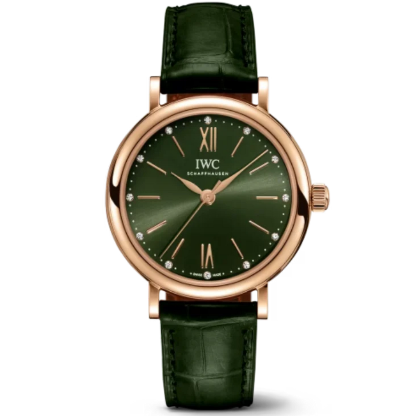 PORTOFINO AUTOMATIC 34 MM GOLD WITH GREEN DIAL