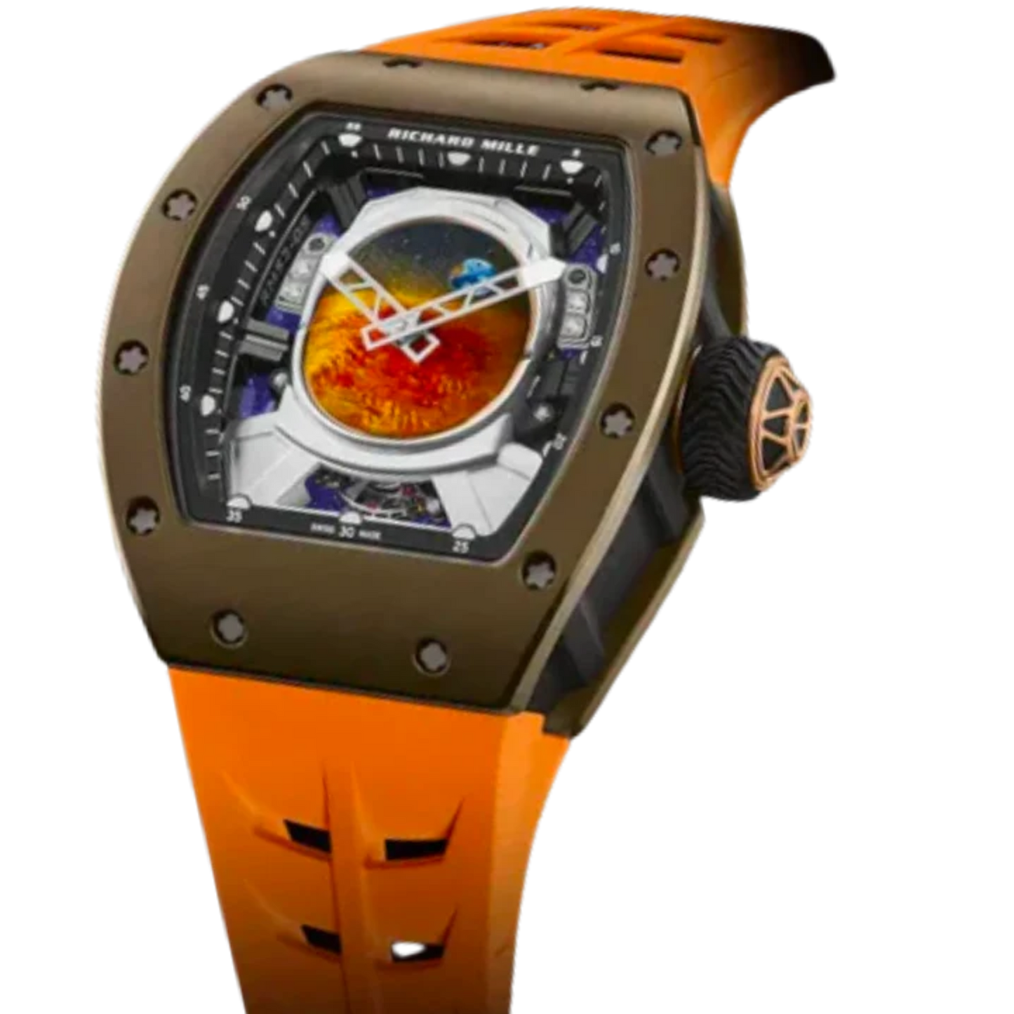 RM 52-05 Pharell Williams Manual Winding Orange Rubber Ceramic Case