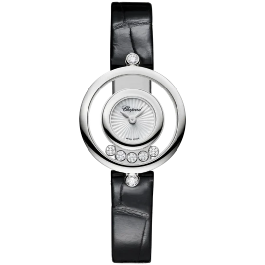 HAPPY DIAMONDS ICONS 26 MM ETHICAL WHITE GOLD WITH MOTHER OF PEARL DIAL