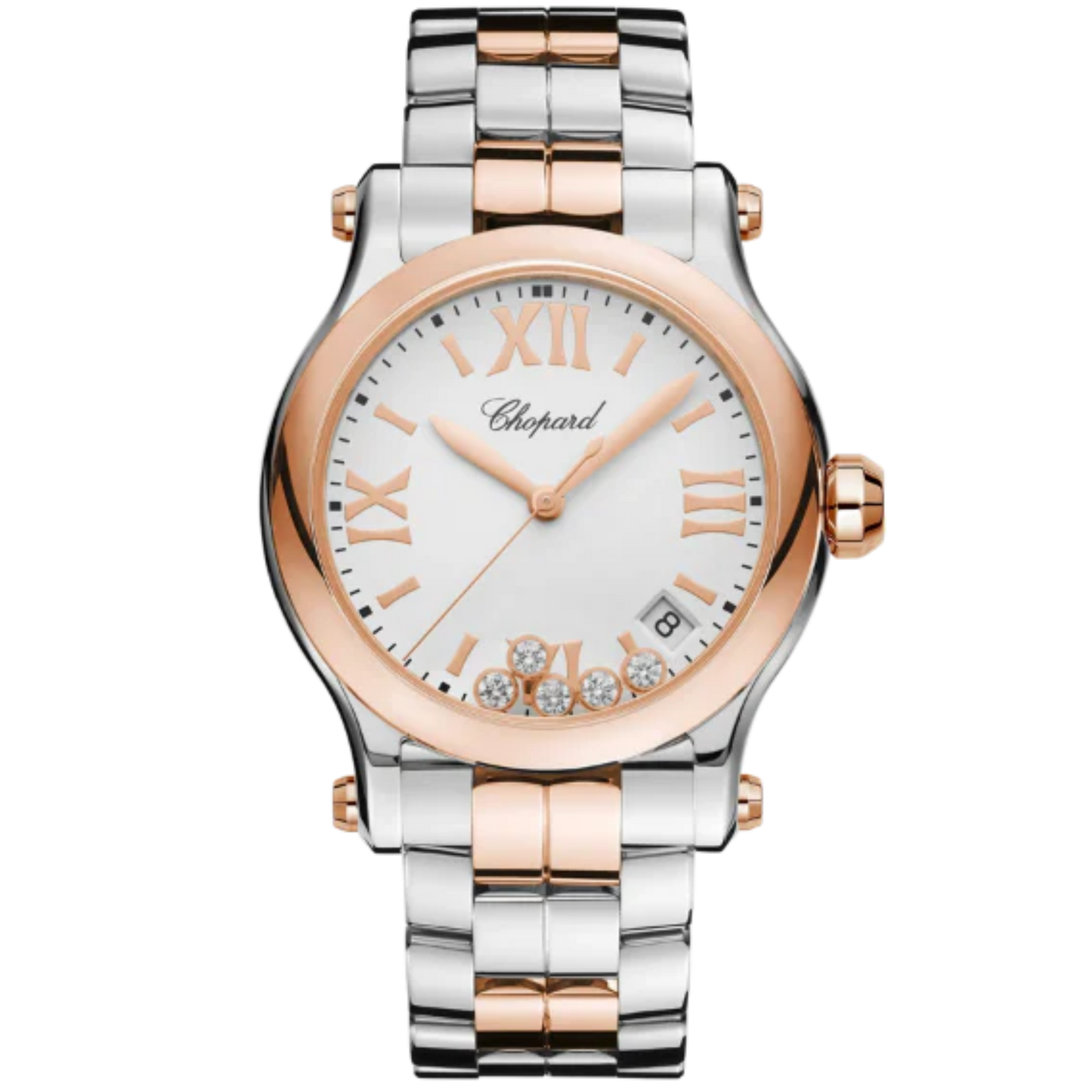 HAPPY SPORT 36 MM ETHICAL ROSE GOLD - LUCENT STEEL™ WITH WHITE DIAL