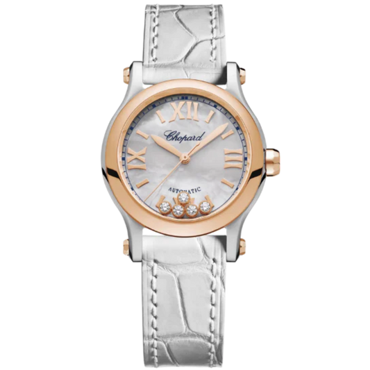 HAPPY SPORT 30 MM ETHICAL ROSE GOLD - LUCENT STEEL™ WITH MOTHER OF PEARL DIAL